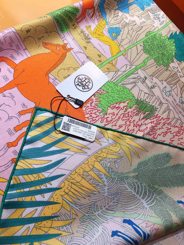 Le Carnaval Des Animaux Scarf 90 CM In Colorful Silk Twill 288864