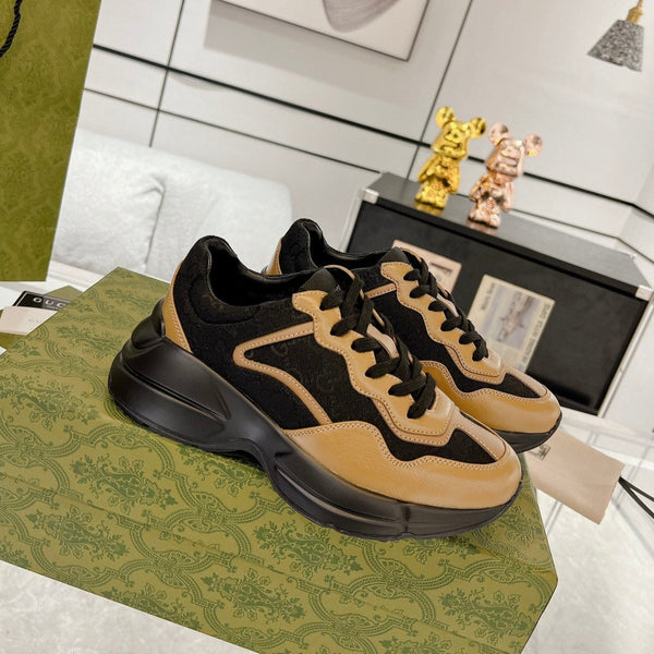 GG 100 RHYTON SNEAKER Black Caramel Brown