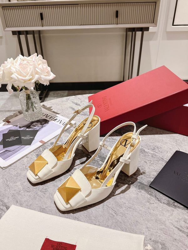 Valentino 25 Slingback High Heels Patent Leather