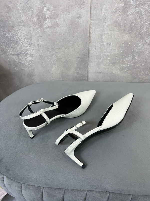 cl kitten with strap 45 white lizard stamped calfskin