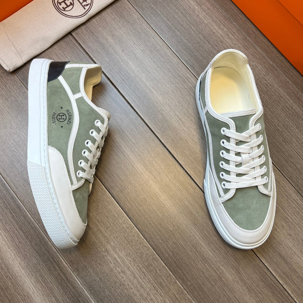 HM GET SNEAKER IN PELLE DI VITELLO COLOR SALVIA