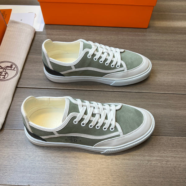 HM GET SNEAKER IN PELLE DI VITELLO COLOR SALVIA