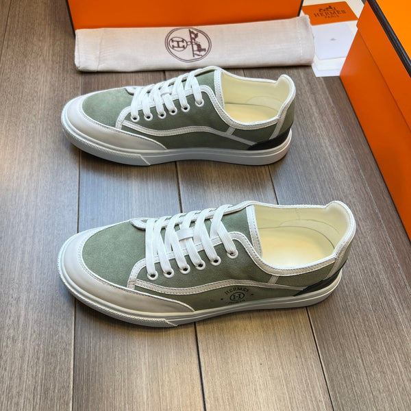 HM GET SNEAKER IN PELLE DI VITELLO COLOR SALVIA