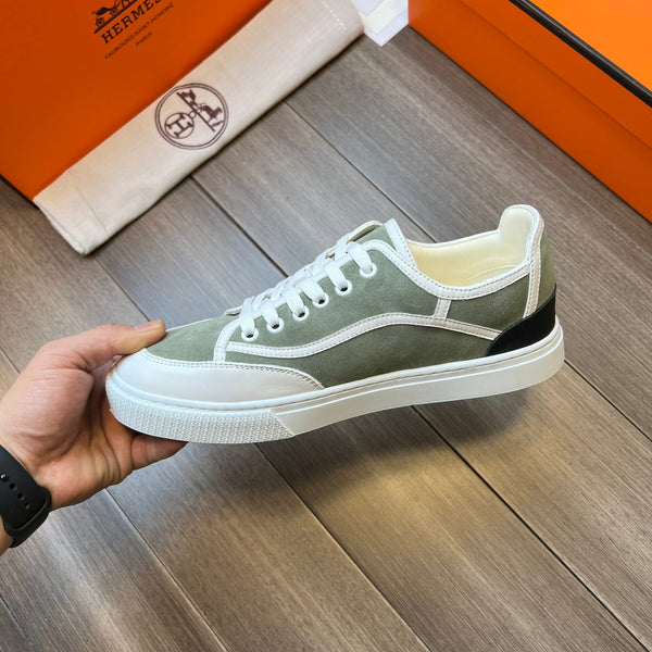HM GET SNEAKER IN PELLE DI VITELLO COLOR SALVIA