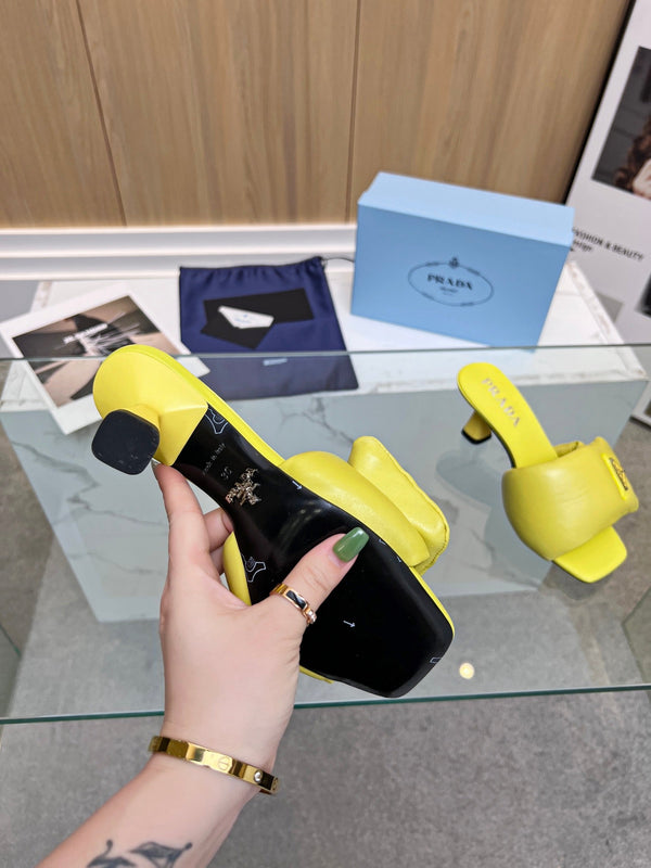 SANDALI PRA IN NAPPA MORBIDA IMBOTTITA 60 PELLE DI AGNELLO LIMONE