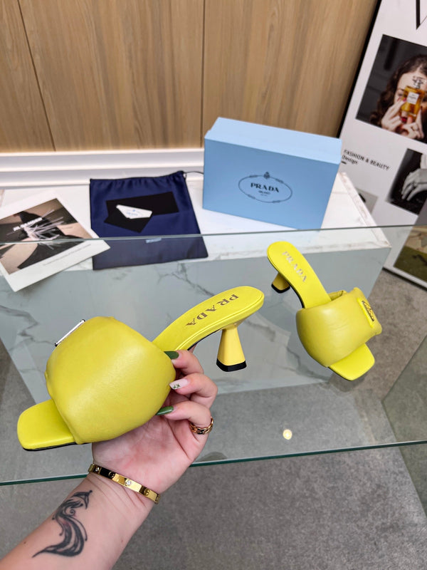 SANDALI PRA IN NAPPA MORBIDA IMBOTTITA 60 PELLE DI AGNELLO LIMONE