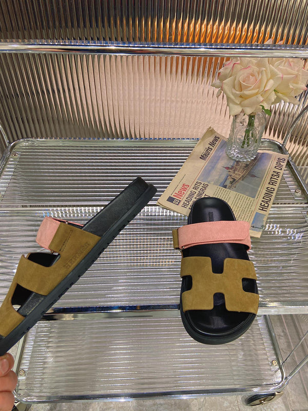 SANDALO CYPRUS ARMY MIX CAMOSCIO ROSA CHIARO