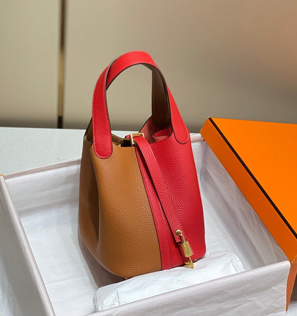 picotin lock 18 red brown togo shw