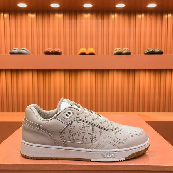 CD B27 LOW-TOP SNEAKER CREAM GREY MESH CALFSKIN