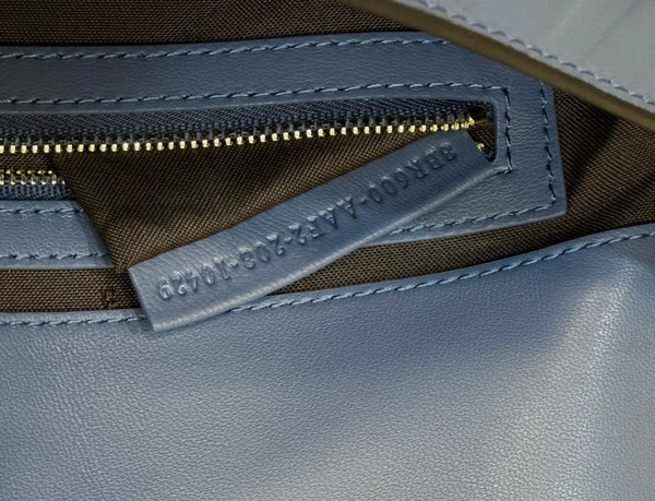 Baguette 27cm Blue Lambskin Gold Hardware