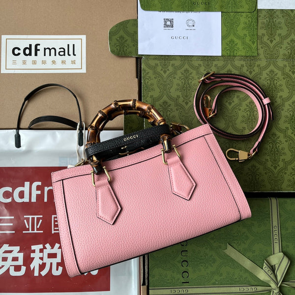 Gucci Diana Bamboo Bag Pink Calfskin 240100