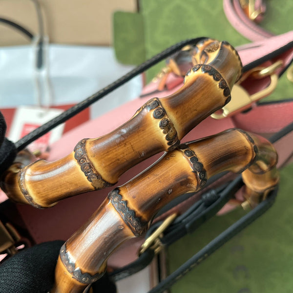 Gucci Diana Bamboo Bag Pink Calfskin 240100