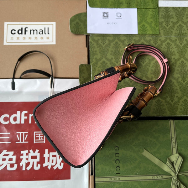 Gucci Diana Bamboo Bag Pink Calfskin 240100