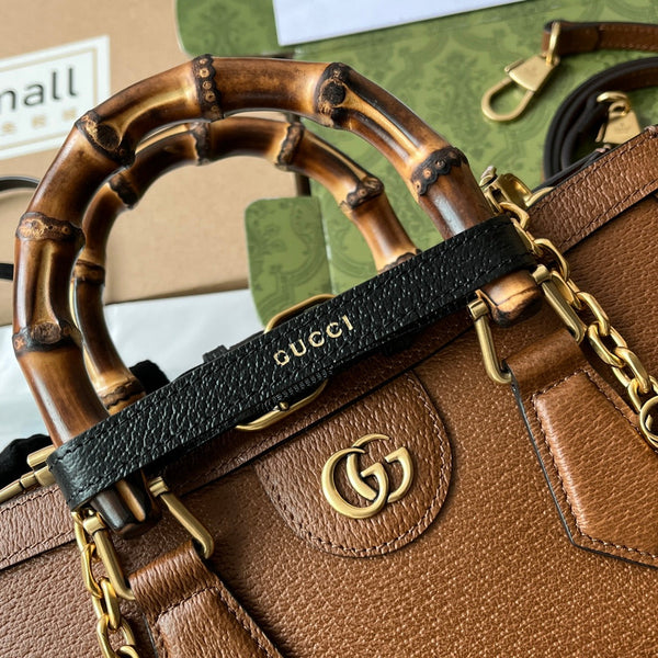 Borsa Gucci Diana Bamboo in pelle di vitello marrone 240101