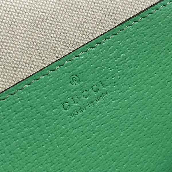 ophidia large 24cm comestic pouch beige green monogram canvas