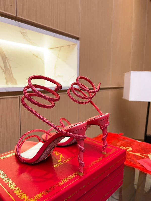 RC Heavy Industry Snake-Shape Red Silk Creole Rhinestones 251006