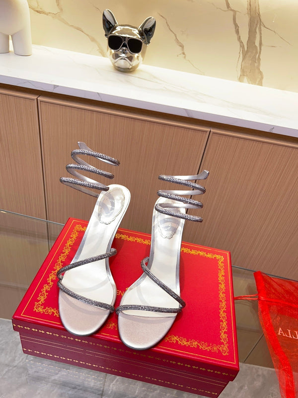 RC Heavy Industry Snake-Shape Silver Silk Creole Rhinestones 251007