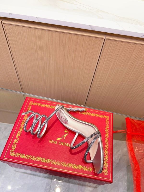 RC Heavy Industry Snake-Shape Silver Silk Creole Rhinestones 251007