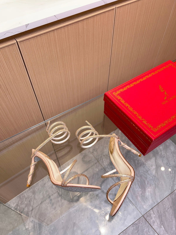 RC Heavy Industry Snake-Shape Pink Gold Silk Creole Rhinestones 251008