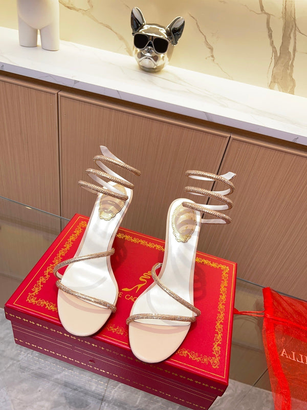 RC Heavy Industry Snake-Shape Pink Gold Silk Creole Rhinestones 251008