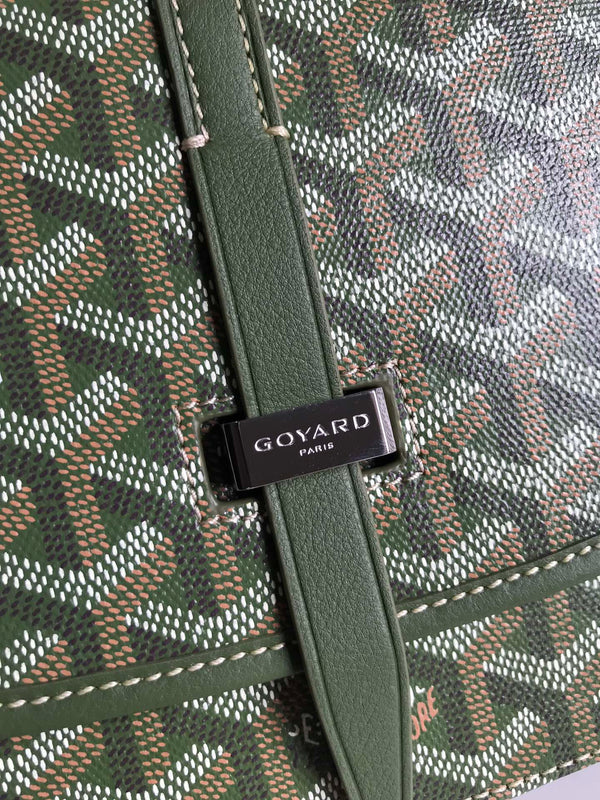 BELVEDERE MM BAG 21 IN GREEN GOYARDINE CANVAS AND CALFSKIN