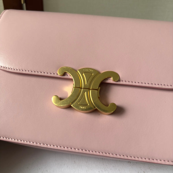 classique triomphe 22 pink calfskin gold hardware