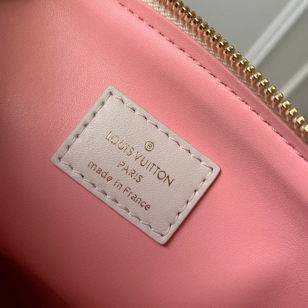 coussin pm 26cm cream red white monogram empreinte calfskin