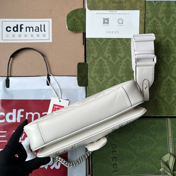 gg marmont 26cm all white calfskin