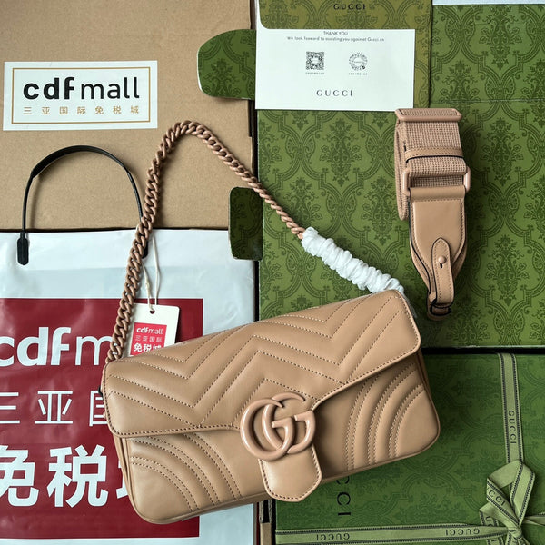 gg marmont 26cm all beige calfskin