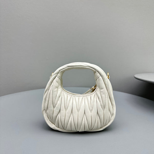 MINI HOBO 17 BAG IN WHITE LAMBSKIN