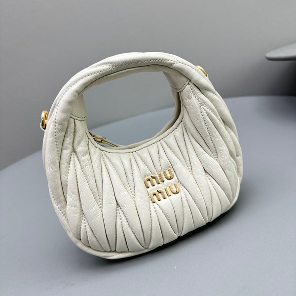 MINI HOBO 17 BAG IN WHITE LAMBSKIN