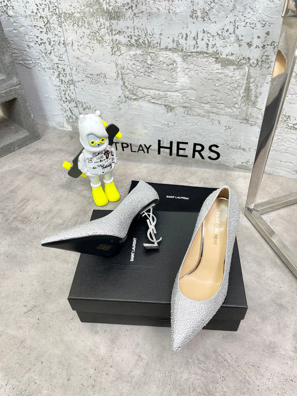 SL OPYUM BASIC TACCO ALTO ARGENTO CRISTALLO RASO