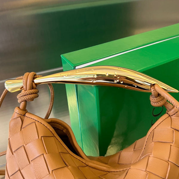 SARDINA 20 CON CATENA IN PELLE DI AGNELLO MARRONE TAWNY