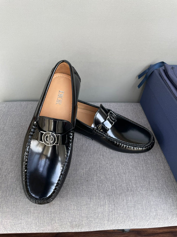 CD JUAL ICON BUCKLE LOAFER BLACK POLISHED CALFSKIN
