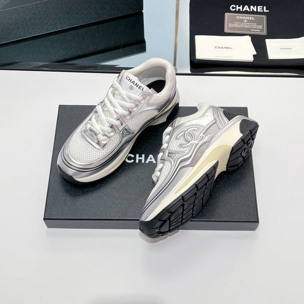 CC Sneaker In White Mesh Fabric 149795