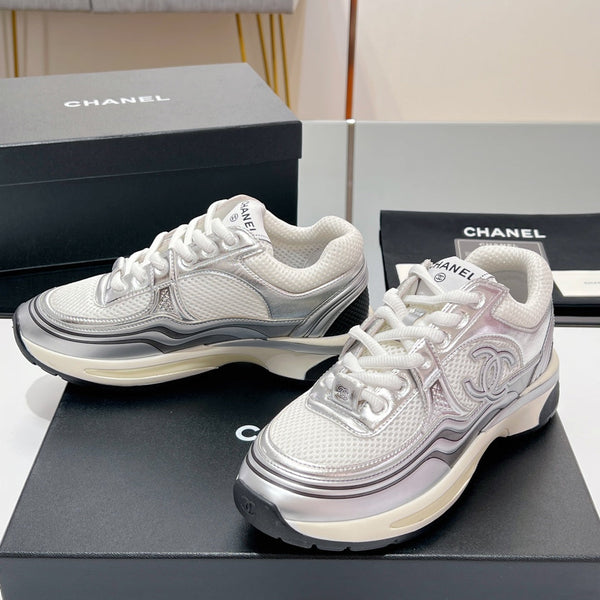 CC Sneaker In White Mesh Fabric 149795