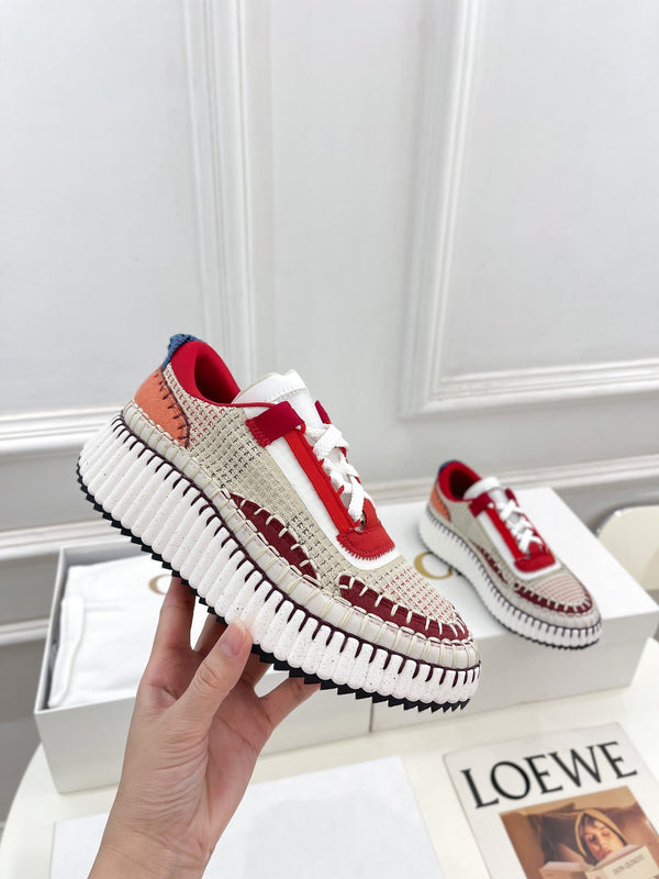 SNEAKER CHLOÉ NAMA IN TESSUTO SPECIALE COLORATO ROSSO CILIEGIA