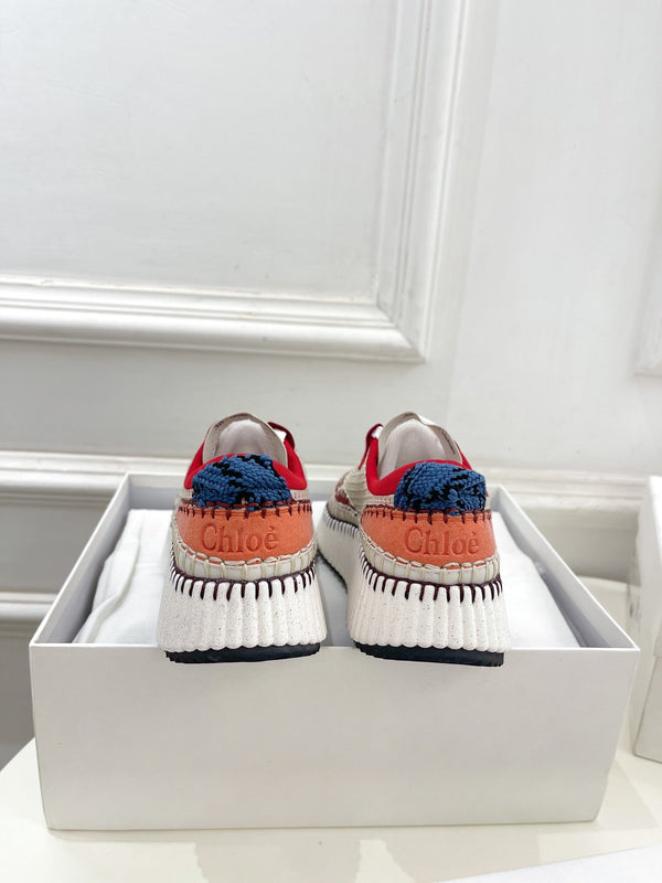SNEAKER CHLOÉ NAMA IN TESSUTO SPECIALE COLORATO ROSSO CILIEGIA