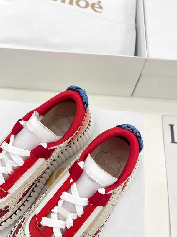 SNEAKER CHLOÉ NAMA IN TESSUTO SPECIALE COLORATO ROSSO CILIEGIA