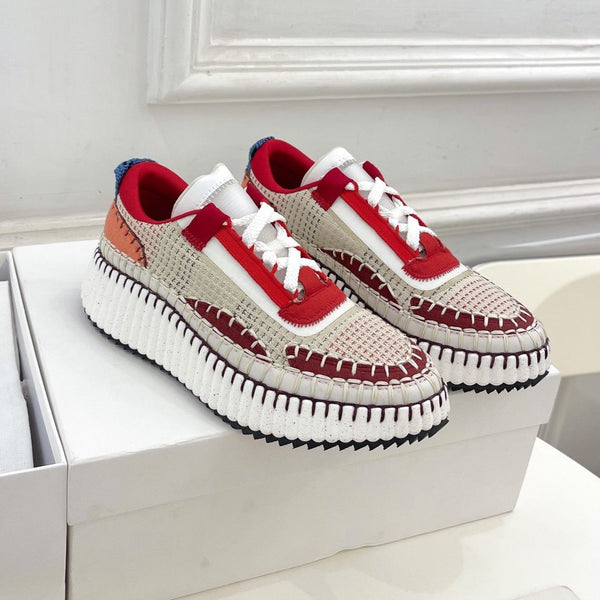 SNEAKER CHLOÉ NAMA IN TESSUTO SPECIALE COLORATO ROSSO CILIEGIA