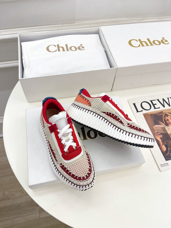 SNEAKER CHLOÉ NAMA IN TESSUTO SPECIALE COLORATO ROSSO CILIEGIA