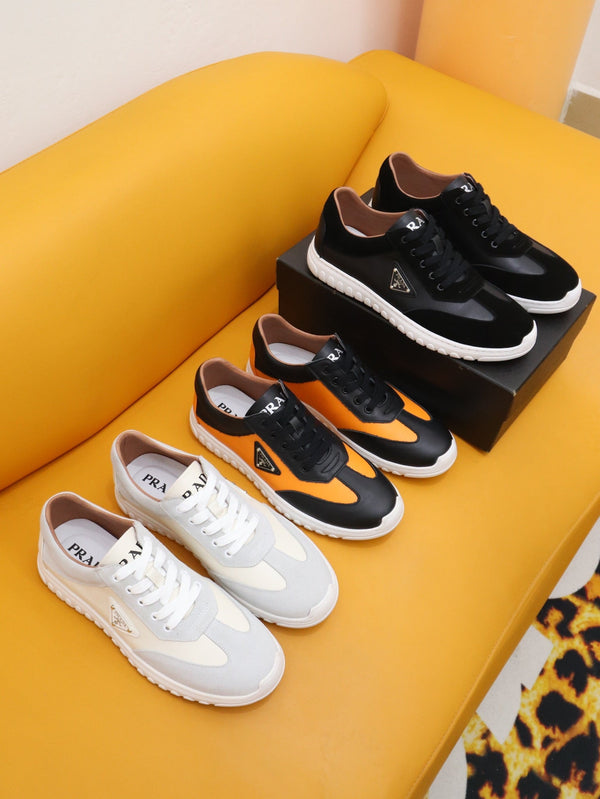 PRA SNEAKER IN BLACK MIX AMBER YELLOW SHEEPSKIN