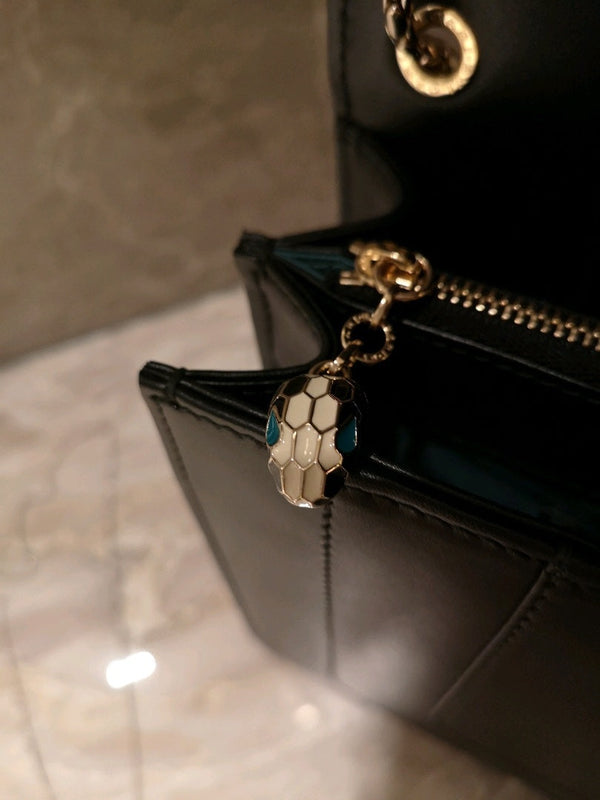 BVL Serpenti Forever Shoulder Bag 28cm Black Calfskin GHW 188653