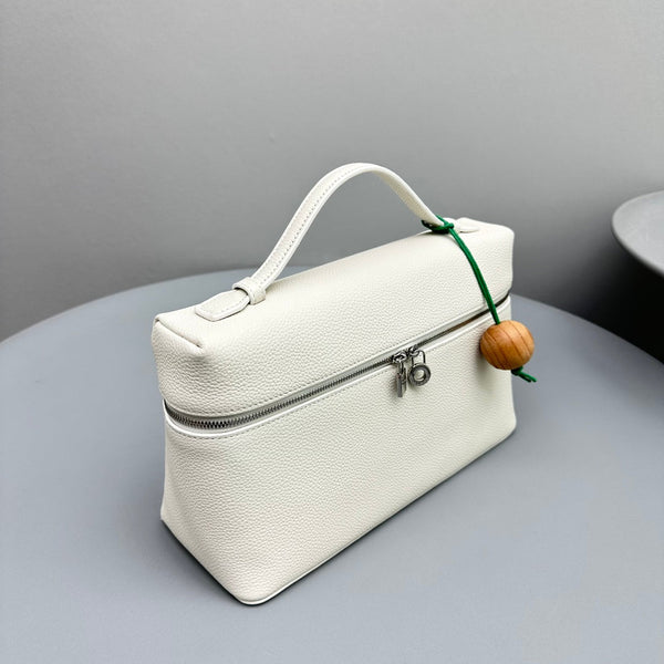 Extra Pocket L27 Borsa in pelle di mucca bianca