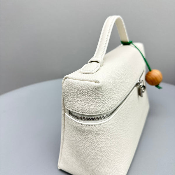 Extra Pocket L27 Borsa in pelle di mucca bianca