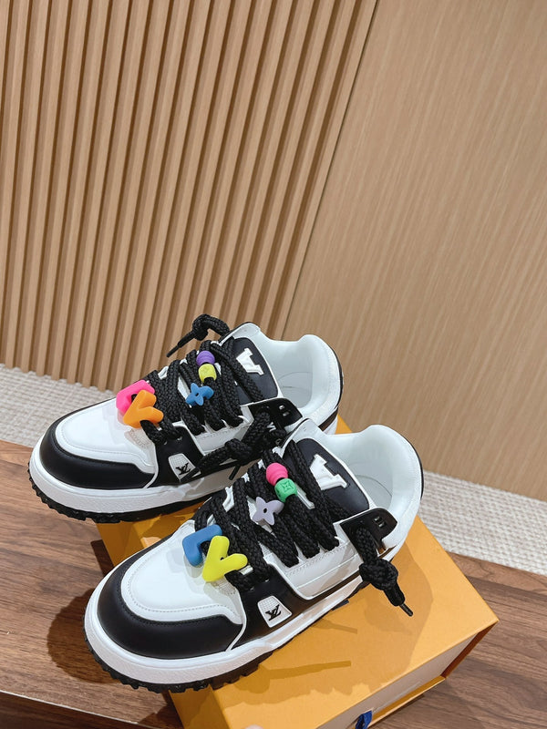 LV Trainer Maxi Sneaker Bianco Mix Nero Pelle di vitello