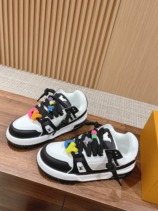 LV Trainer Maxi Sneaker Bianco Mix Nero Pelle di vitello
