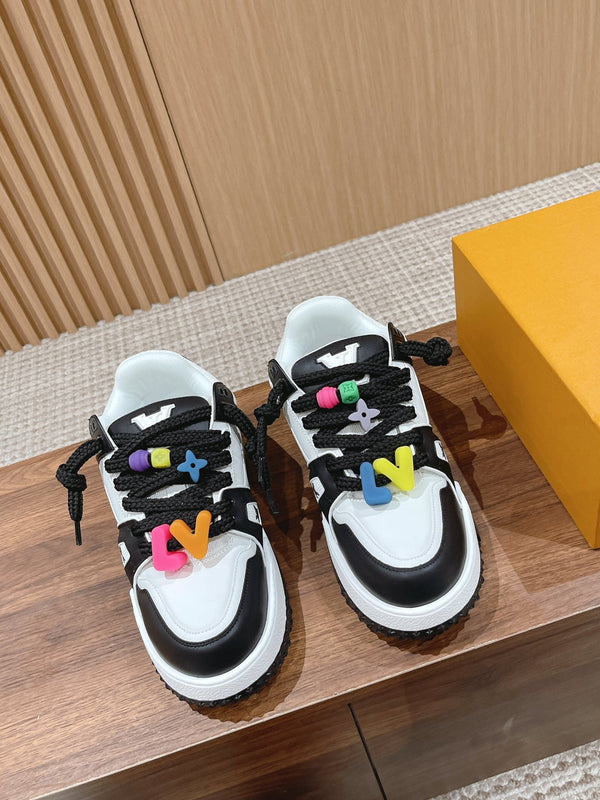LV Trainer Maxi Sneaker Bianco Mix Nero Pelle di vitello