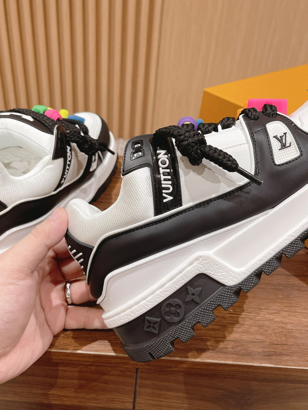 LV Trainer Maxi Sneaker Bianco Mix Nero Pelle di vitello