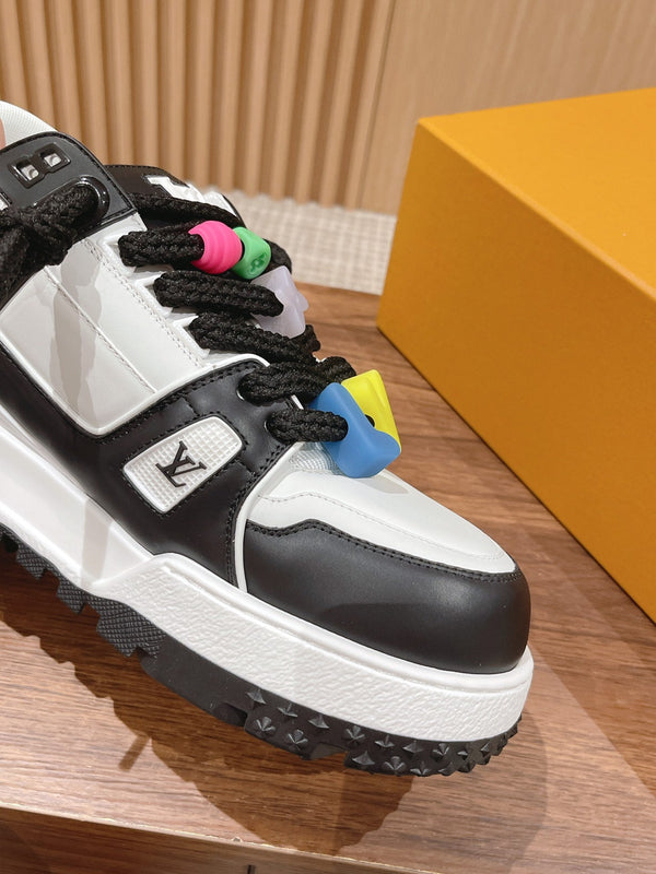 LV Trainer Maxi Sneaker Bianco Mix Nero Pelle di vitello